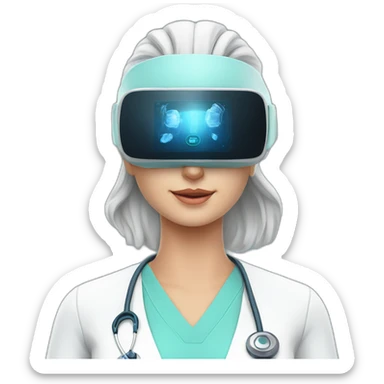 Surgeon-with-virtual-reality-display-operating-on-woman sticker
