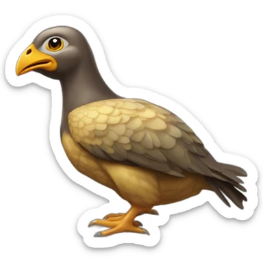 Un poussin qui chevauche un cheval avec les chevauche une tortue sur le dos de la mort sticker