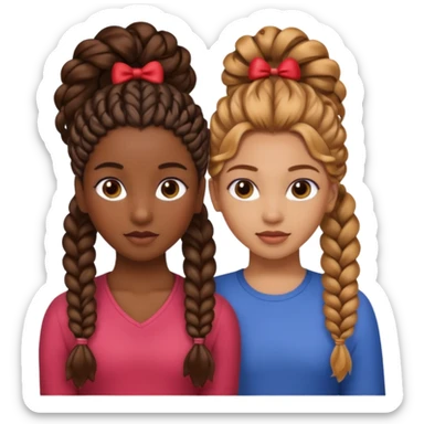 
- Two Brown Girls with Extension Braids:

- One Brown Girl with Hair Up:

- One Mixed Girl with Long Curly Hair:
- One Girl with Long Brunette Roots and Strawberry Blonde Ends: sticker