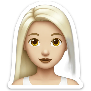 White-skinned girl in a white bodysuit sticker