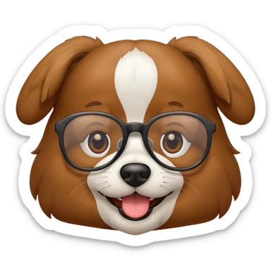 dog with glasses  sticker