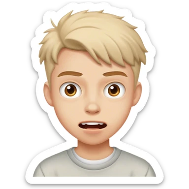 high school kid with crazy expression sticker