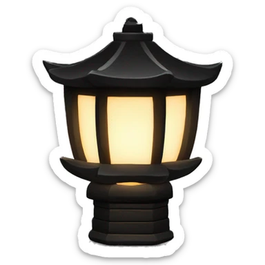 glowing asian lantern in darkness sticker