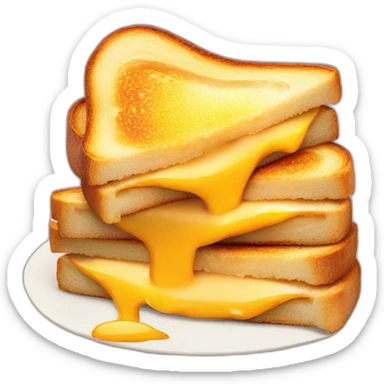 Grilled cheese sandwich with thicker and toasted slices of bread sticker