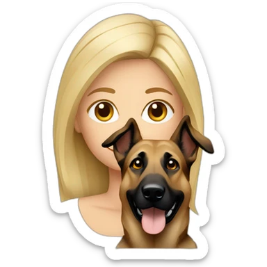 blonde woman with german shepherd sticker