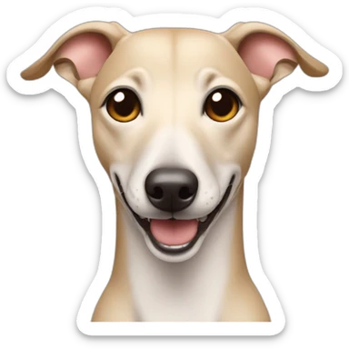 smiling face with heart eyes but it's a beige whippet's face sticker