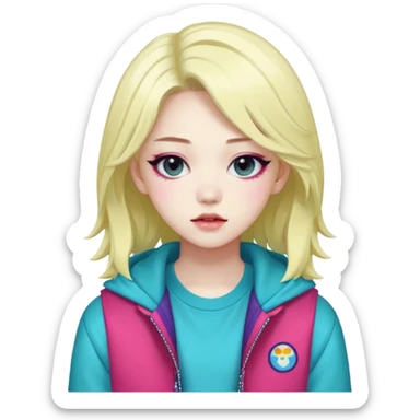  portrait-of-a-monster-k-pop-idol,-wearing-a-stylish-streetwear-outfit-with-layered-colorful-clothing-makeup,- sticker