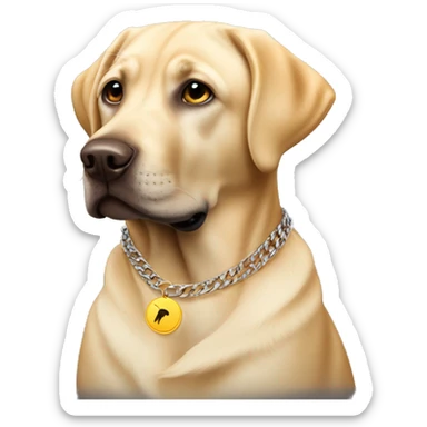 labrador retriver gangster neckles  sticker
