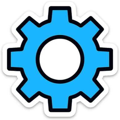 modern simple settings gear icon suitable for UI, no text sticker