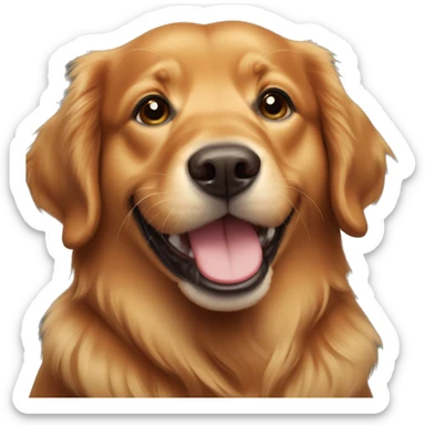 Red golden retriever smiling sticker