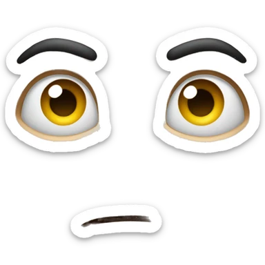 Classic emoji looking confused with one eyebrow raised and a smirk  sticker