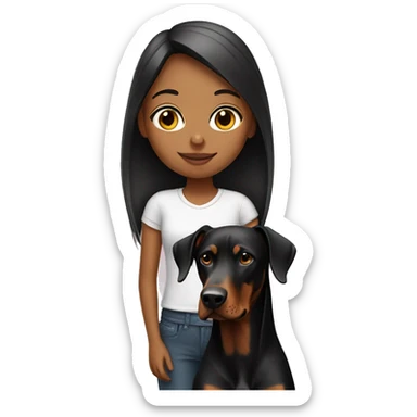 Girl with a Doberman  sticker