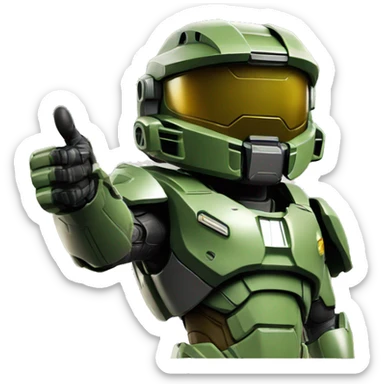 Master Chief giving thumbs up sticker