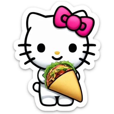 Hello-kitty hello-kitty holding a taco sticker