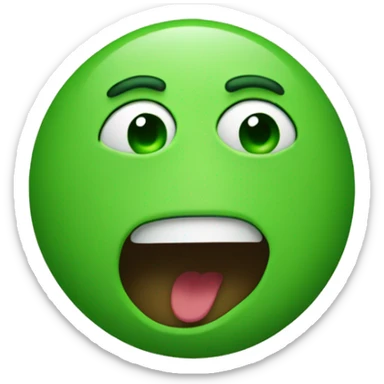 suprise green face sticker
