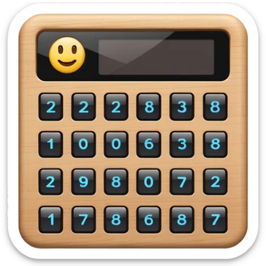 rectangle wooden keypad with a small screen sticker