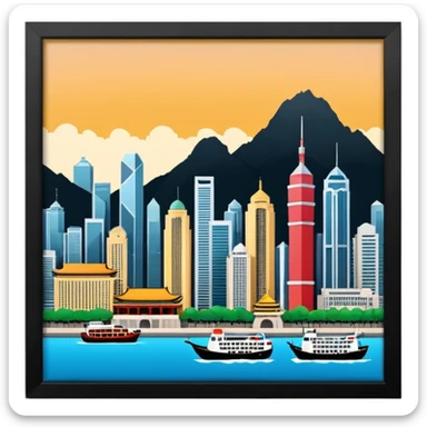 Hong Kong and Berlin of the East mix sticker