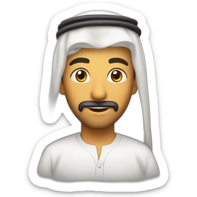 Arabe qui tire la langue et qui veut taper sticker