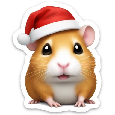Hamster with Christmas hat  sticker