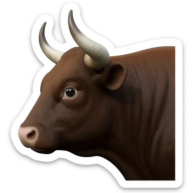 real simental bull head in profile sticker
