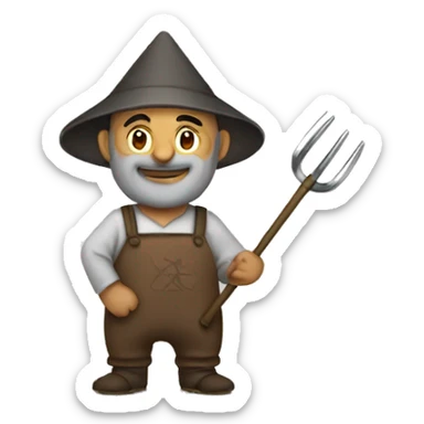 Turkish villager with a pitchfork sticker