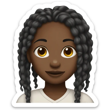 Black island girl with locs sticker