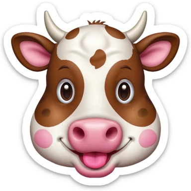 A smirking cow sticker
