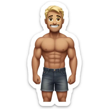 Shirtless muscular guy sticker