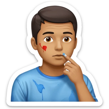 man shushing artist sticker