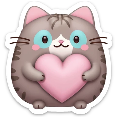 pusheen heart Pink cute sticker