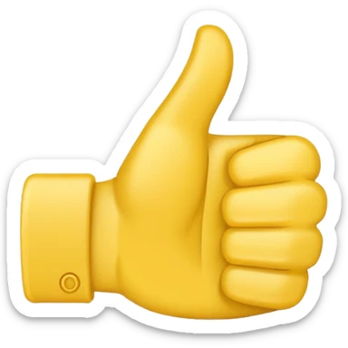 thumbs up's outline traced with an emoji thumbs up sticker