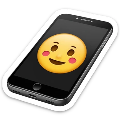 smartphone with a blank screen and no buttons, emoji style sticker