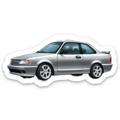 stanced silver hatch back var sticker