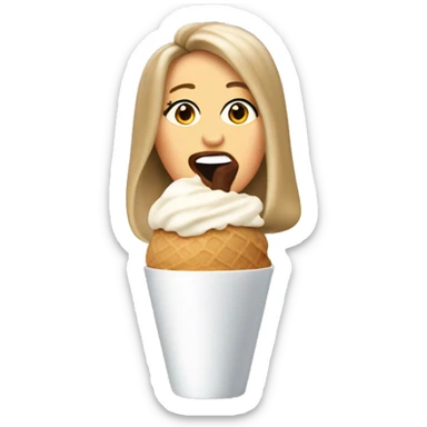 the singer barbra streisand licking a coffee ice cream cone sticker