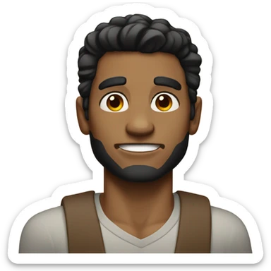 Jacked dude with black hair and brown eyes  sticker