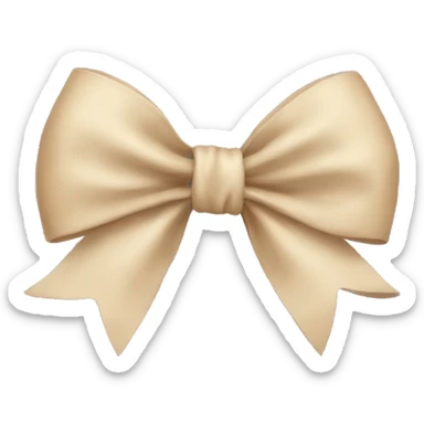 beige bow sticker