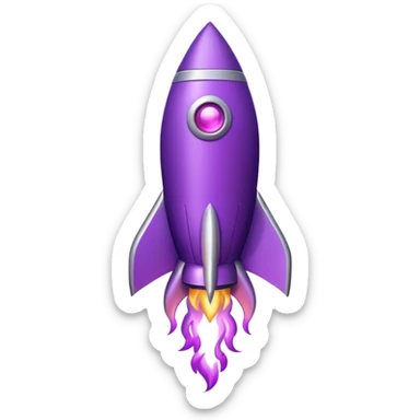 purple rocket purple flame sticker