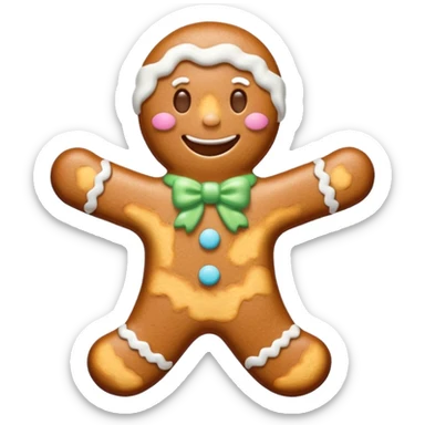Pastel gingerbread man sticker