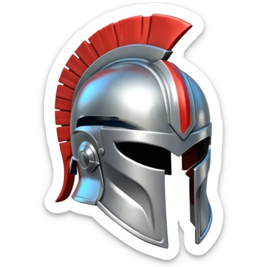 silver Spartan helmet sticker