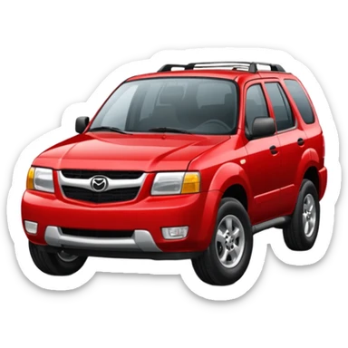 emoji of a mazda tribute 2001 red  sticker