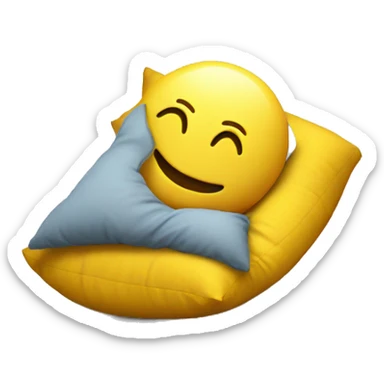 yellow emoji man with pillow head in pajamas in bad sticker