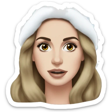 Lana del Rey with snowflake coming out of nose sticker