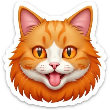 Cat with tongue out sticker
