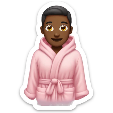 Cozy light pink robe sticker