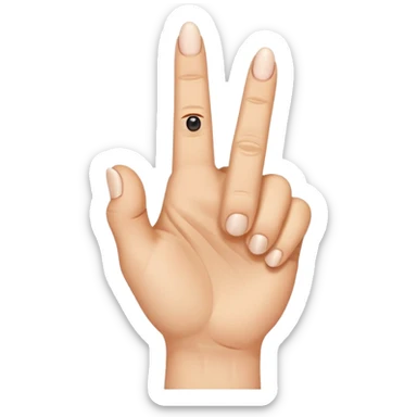 Middle finger with a funny face sticker