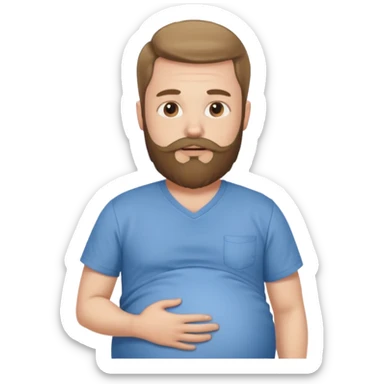 pregnant man with beard sticker