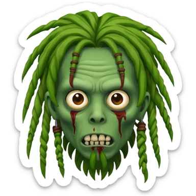 zombie osamason with dreads green skin sticker