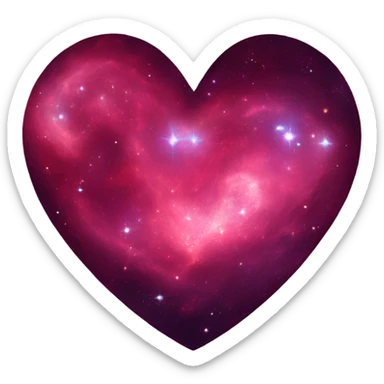 Crimson galaxy heart  sticker