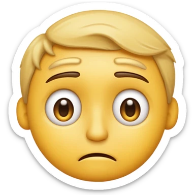 confused face, yellow emoji face sticker