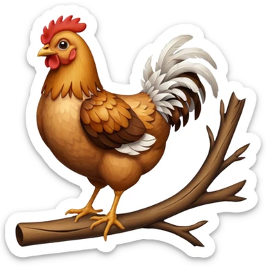 tavuk agicin üstünde otruyor sticker